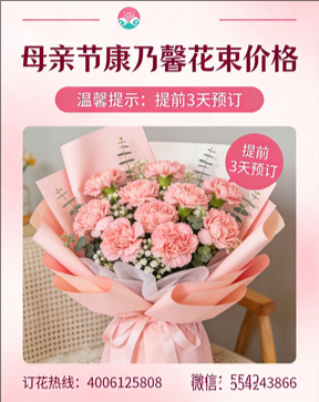 东莞万江区花店母亲节康乃馨花束